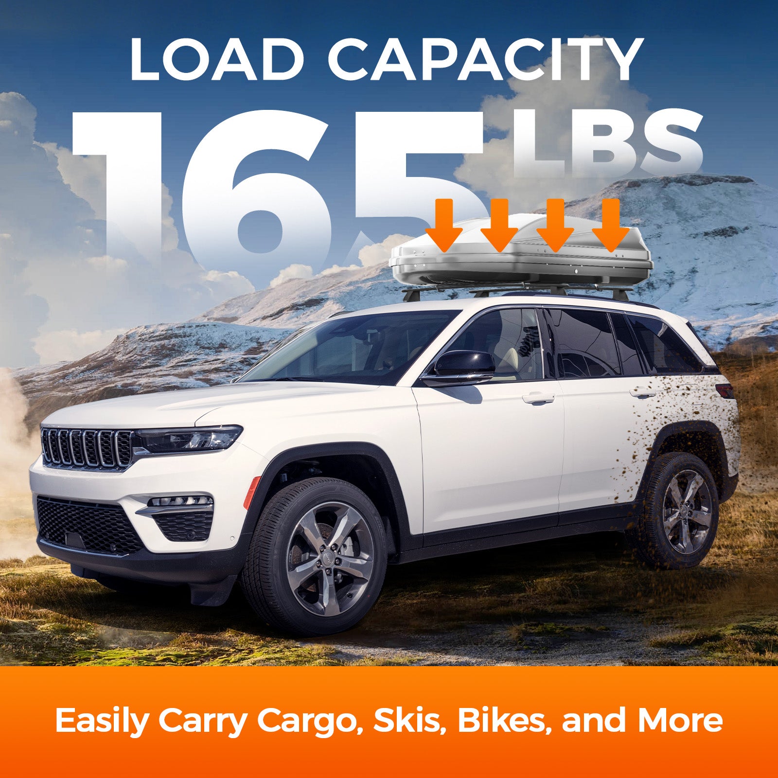 Roof rack crossbar for Jeep Grand Cherokee 2011-2021, with Grooved Side Rails
